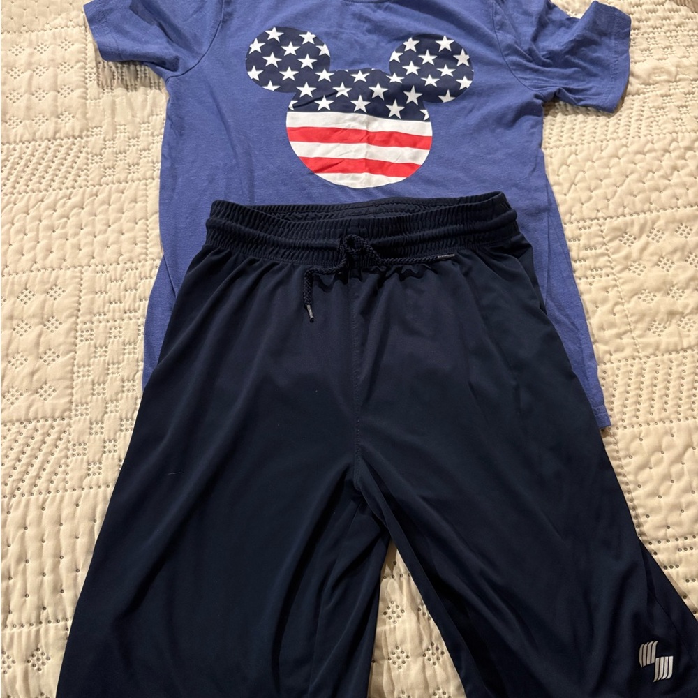 Disney Blue Starry T-Shirt and Blue shorts and